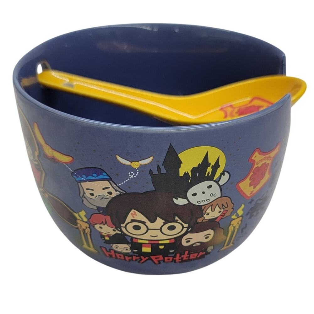 Harry Potter CultureFly Ceramic Ramen Bowl with Spoon 20oz Dark Arts Chibi